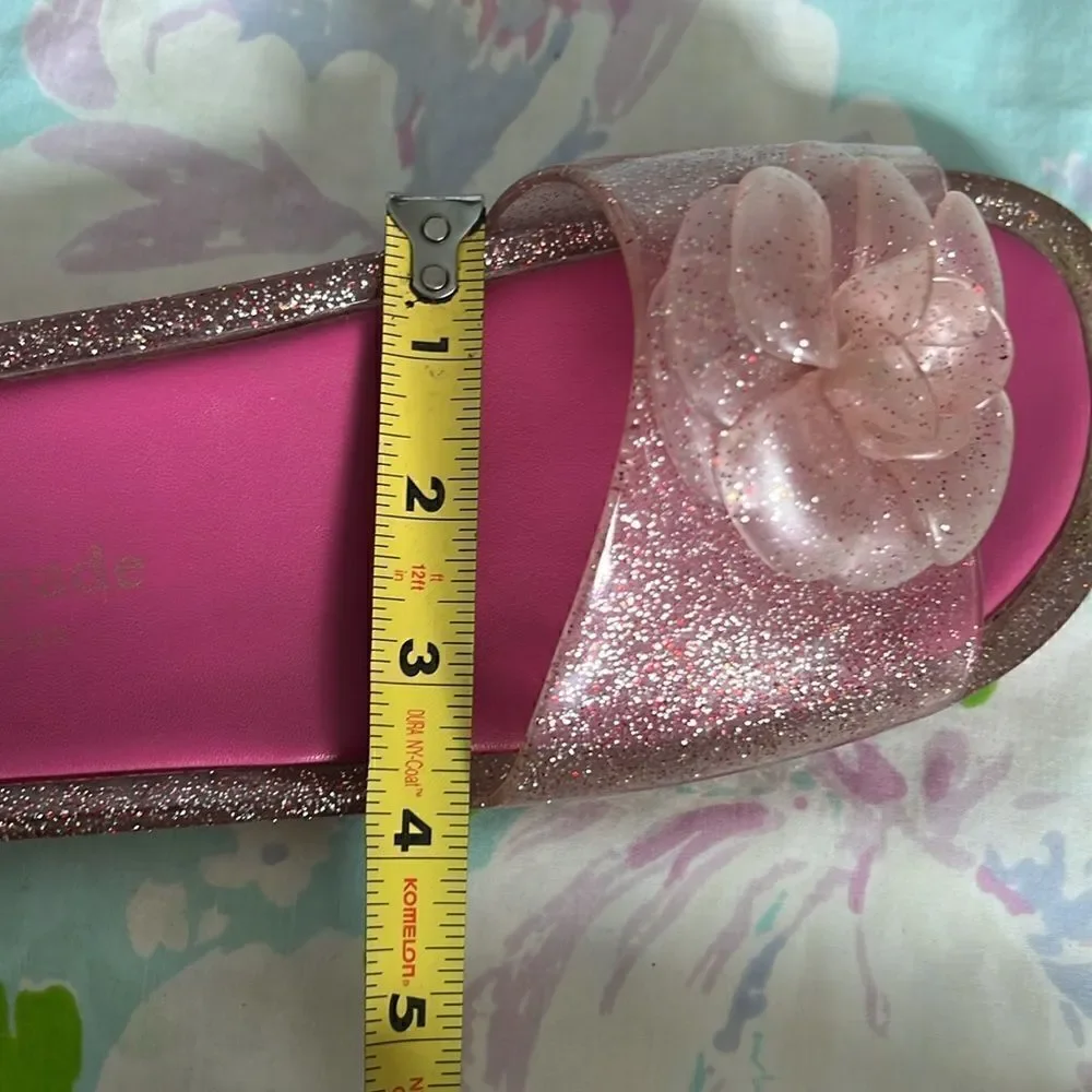 Kate Spade Jelly Slides Glitter Pink Flower - 8